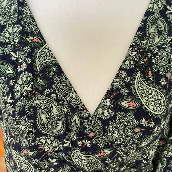 Boden Green and Blue Paisley Long Sleeve Dress - Picture 2 of 7